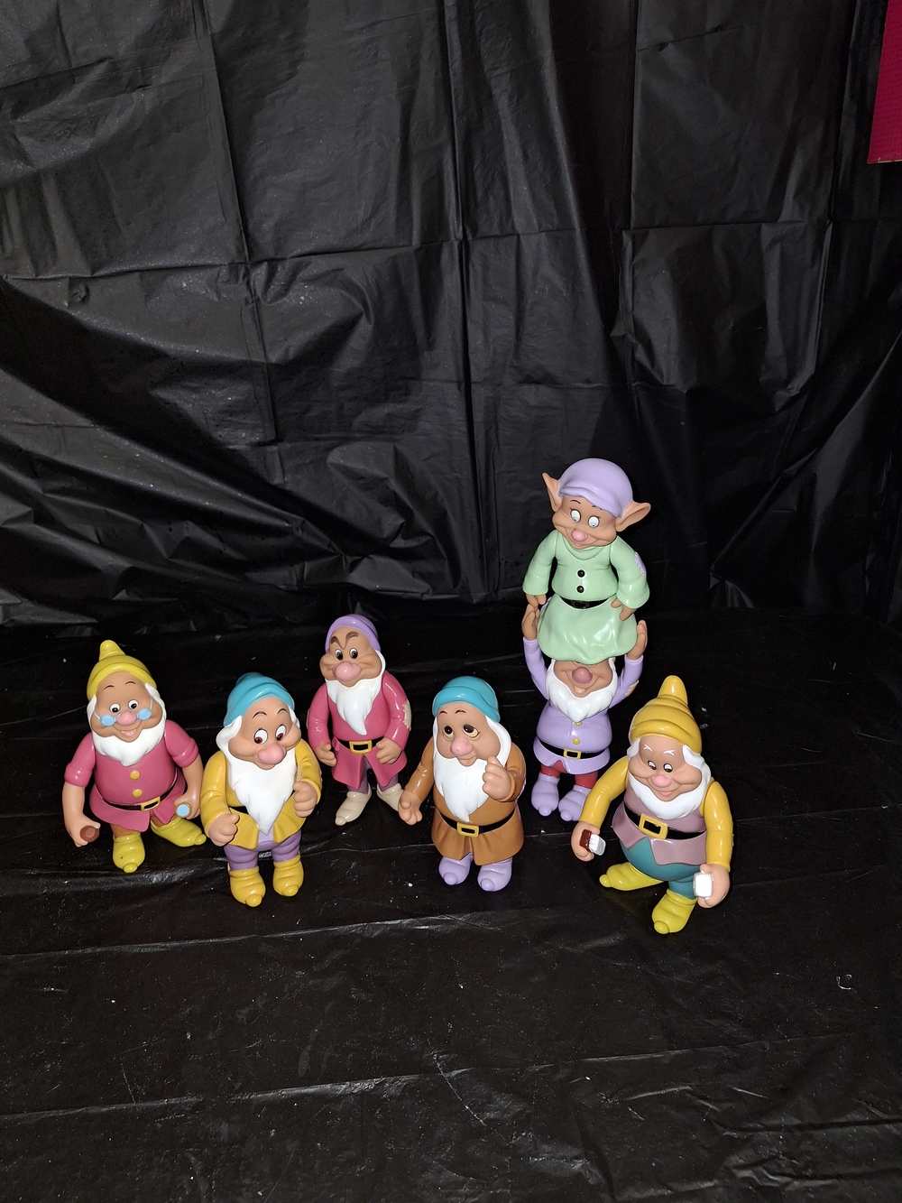 1990s Disney 7 Dwarf Color Changing Figure Set
